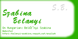 szabina belanyi business card